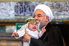 (تصاویر)-حضورحسن روحانی درمراسم عزاداری روزعاشورا-حرم عبدالعظیم حسنی