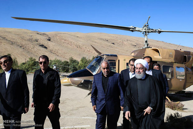 (تصاویر)-سفر رئیس جمهور به مناطق زلزله زده کرمانشاه