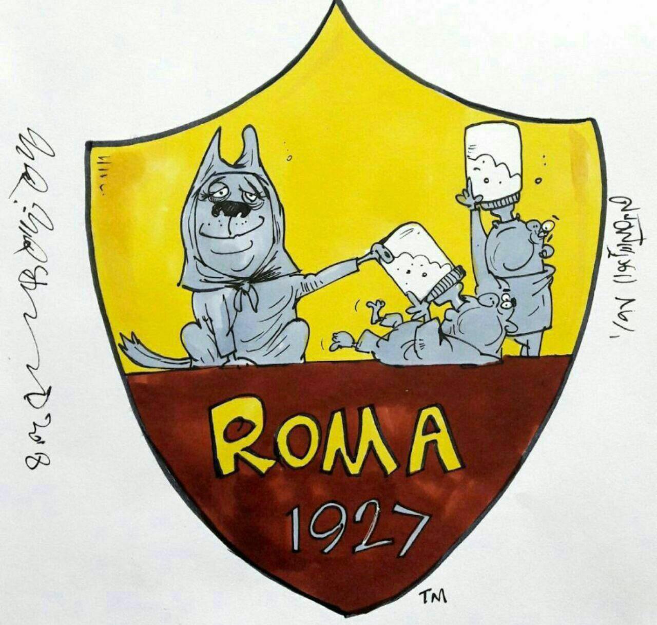 (کاریکاتور) سانسور لوگوی باشگاه رم توسط صدا و سیما