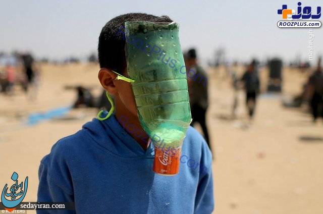 (تصویر) ماسک عجیب نوجوان فلسطینی