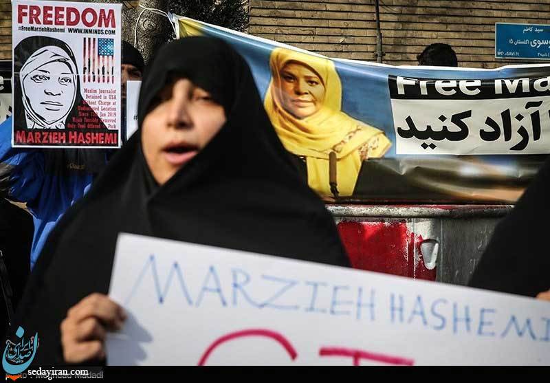 (تصاویر) تجمع فعالان دانشجویی و رسانه‌ای در حمایت از مرضیه هاشمی