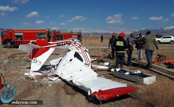 (تصویر) سقوط هواپیمای فوق سبک در کاشمر