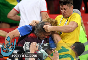 کتک‌کاری هوادارن تیم ملی فوتبال برزیل و صربستان+عکس