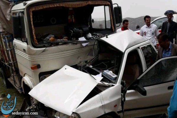 (تصویر) مرگ 2 کودک بر اثر تصادف پراید و کامیون