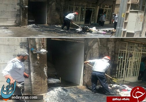 آتش گرفتن دو مغازه در مولوی+عکس
