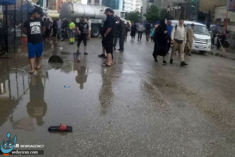 (تصاویر) بارش باران و آبگرفتگی در خیابان های کربلا