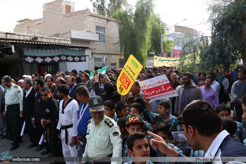 (تصاویر) راهپیمایی ۱۳ آبان در شهرستان لارستان