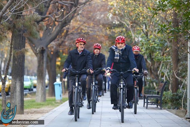 شهردار تهران همچنان با دوچرخه رفت و آمد می کند + تصویر