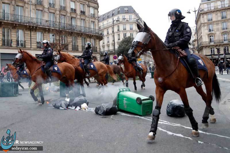 (تصاویر) خشونت پلیس فرانسه در برخورد با معترضان