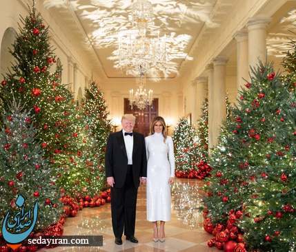 (تصویر) ترامپ و همسرش در کاخ کریسمسی