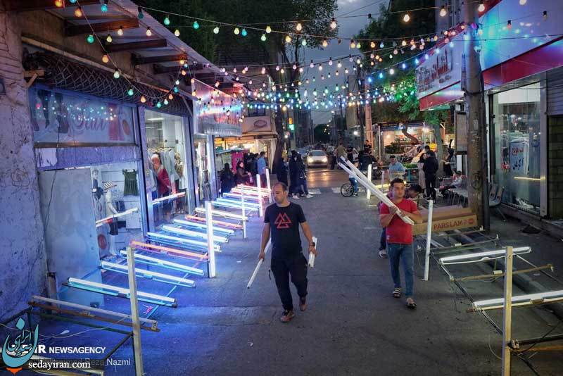 (تصاویر) آماده‌ سازی خیابان‌ های تهران برای جشن نیمه شعبان