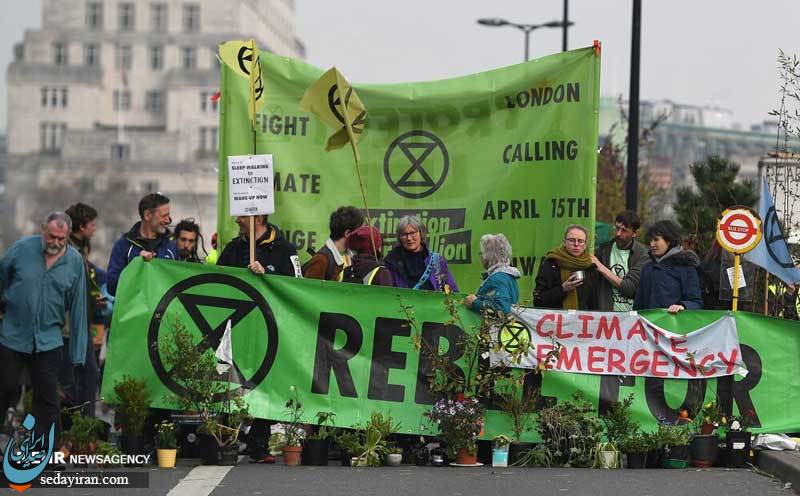 (تصاویر) تظاهرات فعالان محیط زیست در انگلیس‎