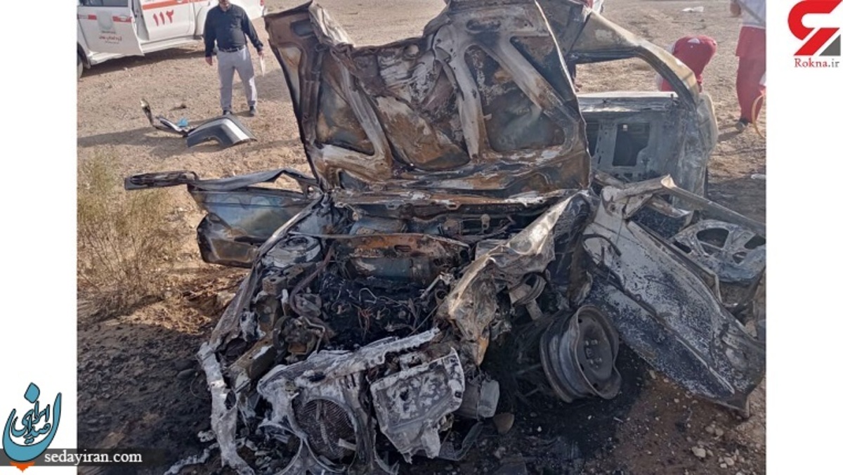 تصادف وحشتناک در جاده دامغان   4 نفر در آتش سوختند