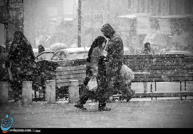 (تصاویر) بارش برف در همدان