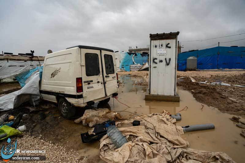 (تصاویر) سیل در کمپ آوارگان سوری در لبنان