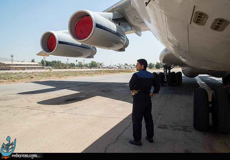 (تصاویر) اورهال هواپیمای سی ۱۳۰ و ایلوشین روسی در پایگاه هوایی شهید دوران شیراز