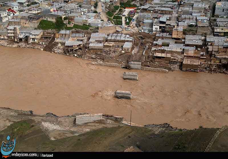 (تصاویر)  تصاویر هوایی از مناطق سیل زده لرستان