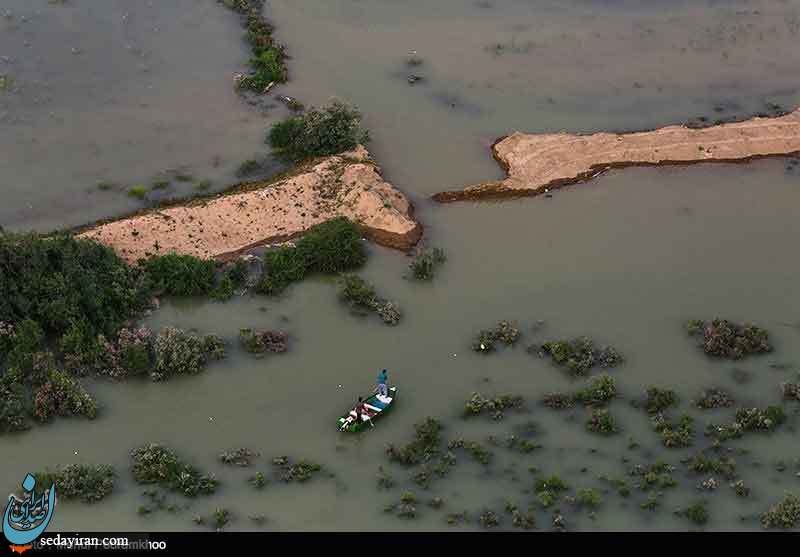 (تصاویر) تصاویر هوایی از مناطق سیل زده منطقه بامدژ