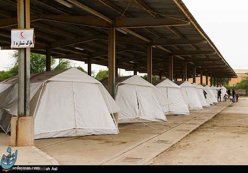 (تصاویر) اسکان سیل زدگان خوزستان در اردوگاه فارابی