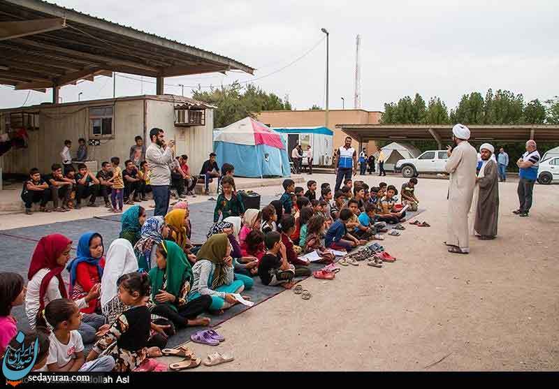 (تصاویر) اسکان سیل زدگان خوزستان در اردوگاه فارابی