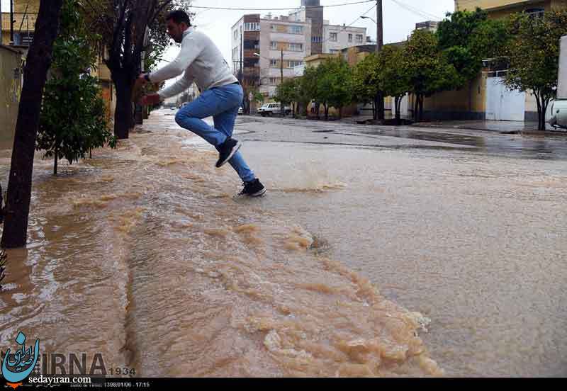 (تصاویر) آب گرفتگی در بلوار گلستان شیراز
