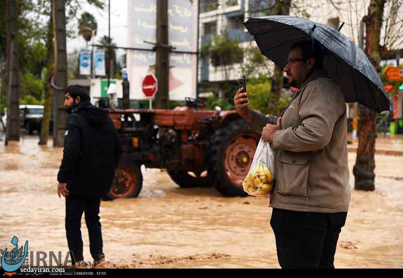 (تصاویر) آب گرفتگی در بلوار گلستان شیراز