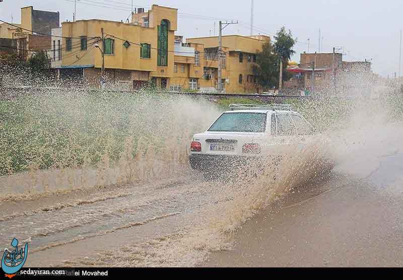 (تصاویر) عبور سیل از مرکز شهر قم