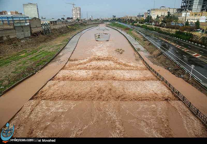 (تصاویر) عبور سیل از مرکز شهر قم