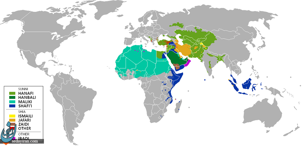 پراکندگی جغرافیایی مذاهب اسلام