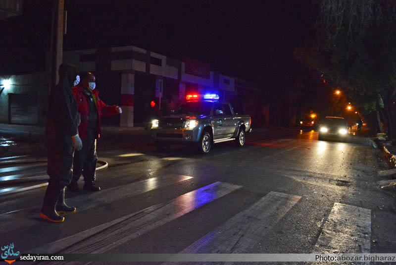 (تصاویر) عملیات ضدعفونی معابر عمومی شهرستان لارستان