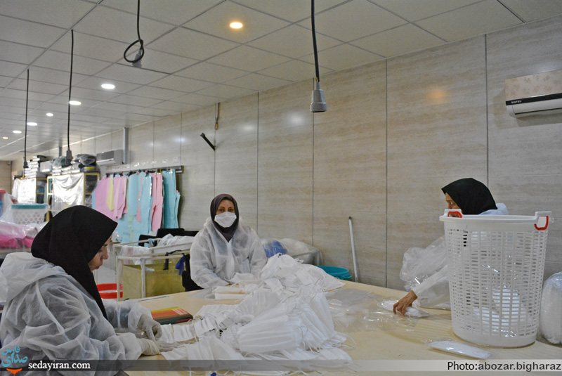 (تصاویر) تولید ماسک های بهداشتی در شهرستان لارستان