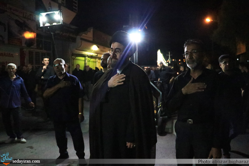 (تصاویر) حضور امام جمعه شهر لار در مراسم عزاداری شب هشتم محرم