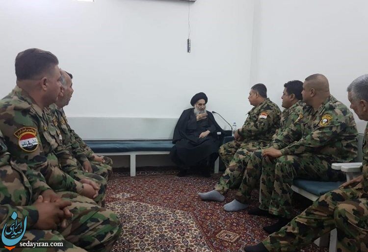 (تصاویر)دیدار گروهی از مجروحان ارتش عراق با آیت الله سیستانی