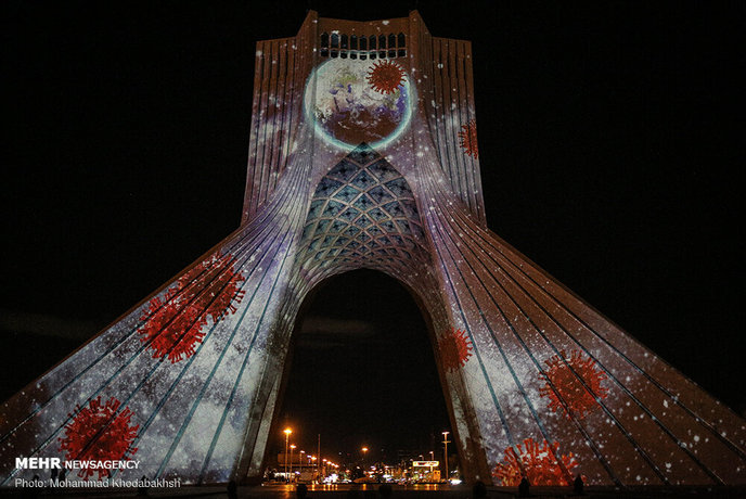 برج آزادی تهران کرونایی شد