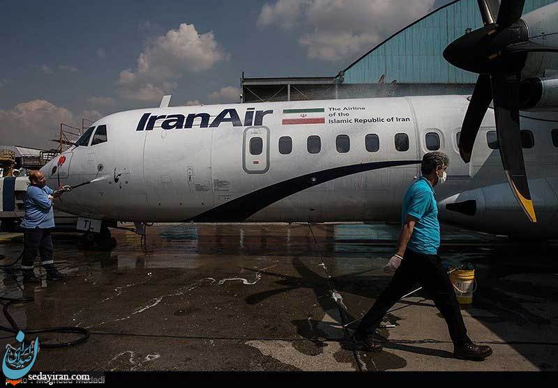 (تصاویر) ضدعفونی هواپیماهای ایران ایر