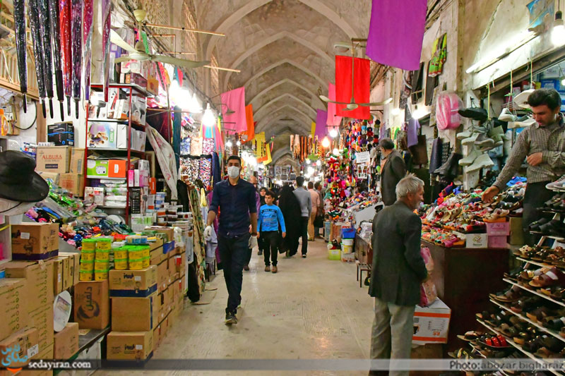 (تصاویر) حال و هوای بازار قیصریه شهر لار در روزهای کرونایی