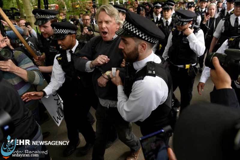 (تصاویر) تظاهرات معترضان به محدودیت‌ها در انگلیس