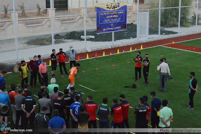 (تصاویر) حضور مجید جلالی مربی نام آور فوتبال کشور در شهرستان لارستان