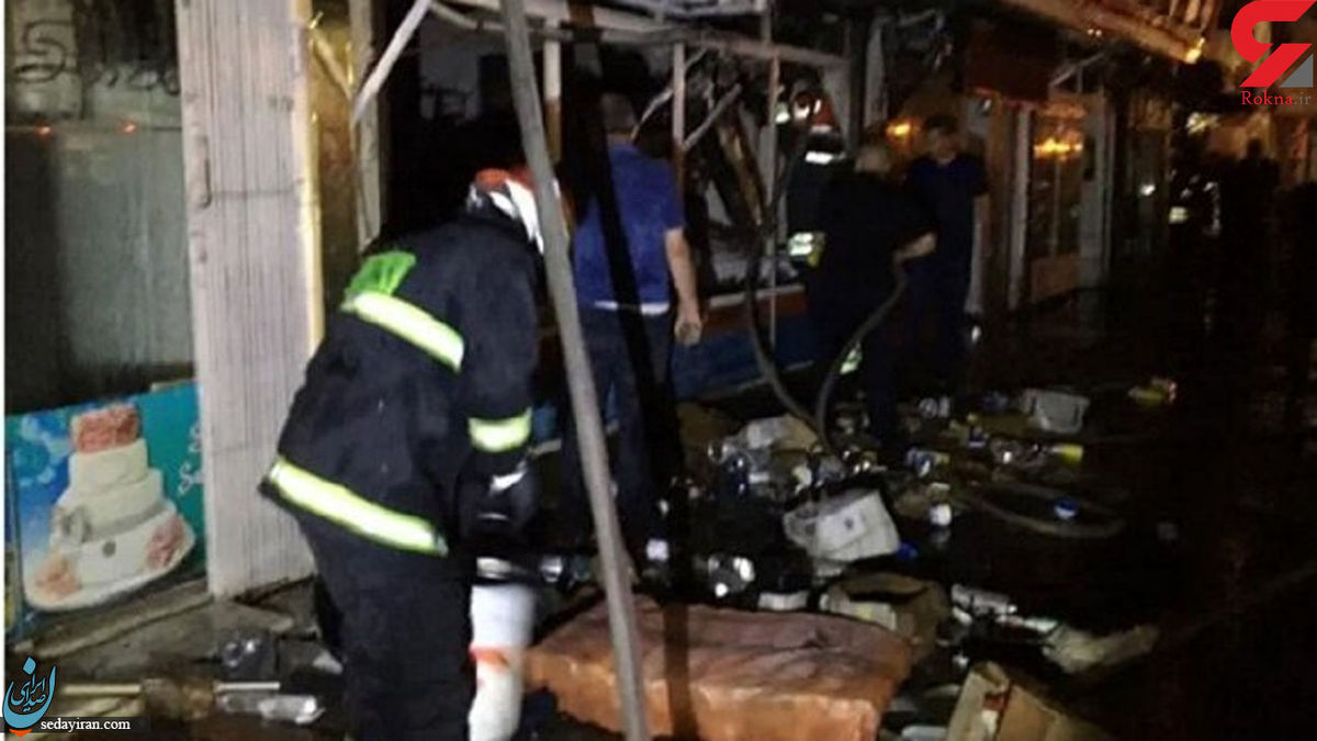 آتش سوزی هولناک 5 مغازه در خیابان چیذری   یک مرد و زن جان باختند