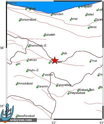 زلزله 3.3 ریشتری در دماوند تهران به وقوع پیوست