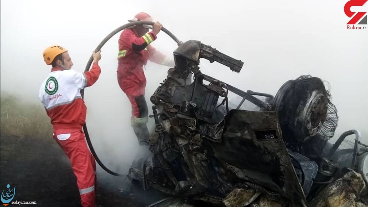 سقوط مرگبار تانکر سوخت در حیران آستارا   عکس