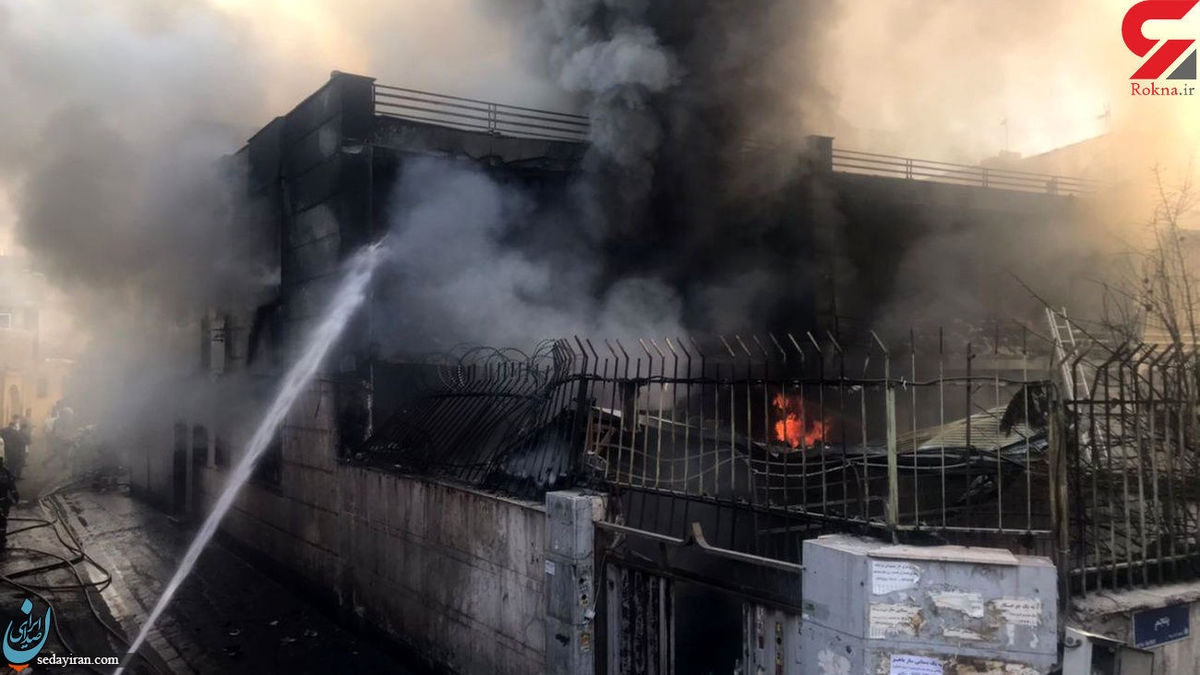 آتش سوزی مهیب در خیابان تهان تهران