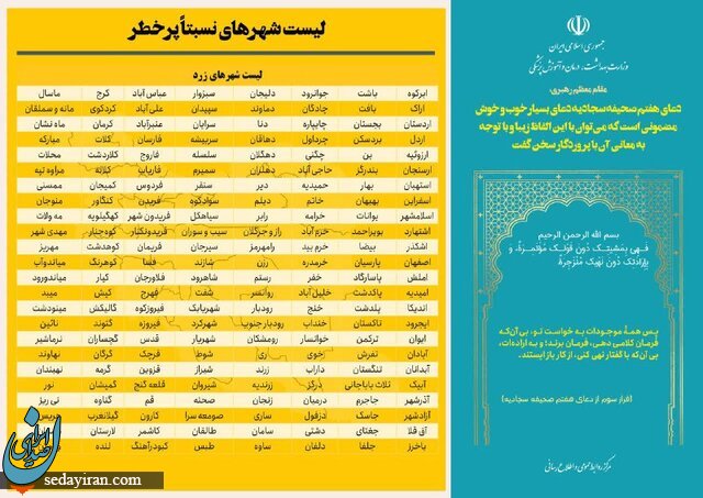 آخرین رنگبندی کرونایی شهرهای ایران امروز ۱۶ مهر ۱۴۰۱