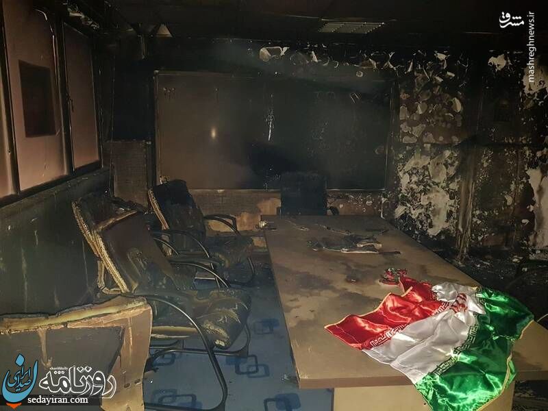 (تصاویر) دفتر بسیج دانشجویی شریف در آتش سوخت