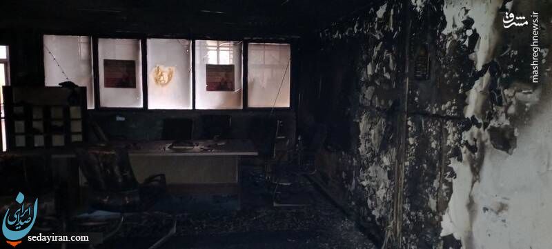 (تصاویر) دفتر بسیج دانشجویی شریف در آتش سوخت
