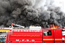 (تصاویر) آتش سوزی مهیب در کارخانه یخچال الکترو استیل در مشهد