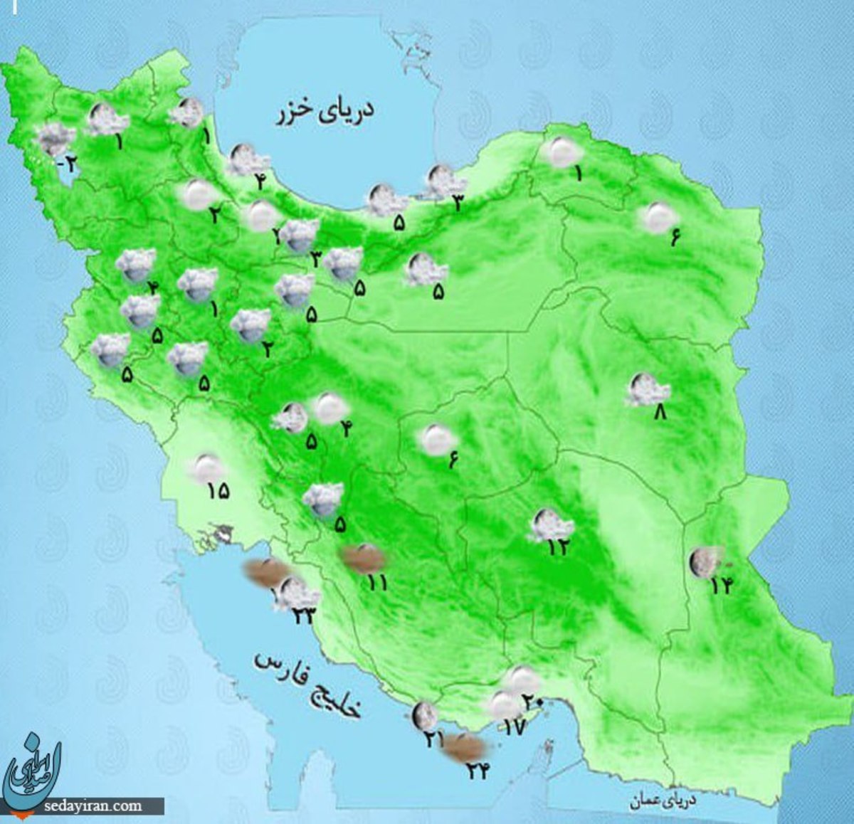 پیش بینی هواشناسی کشور ۱۰ و ۱۱ بهمن ۱۴۰۲   ورود سامانه بارشی جدید