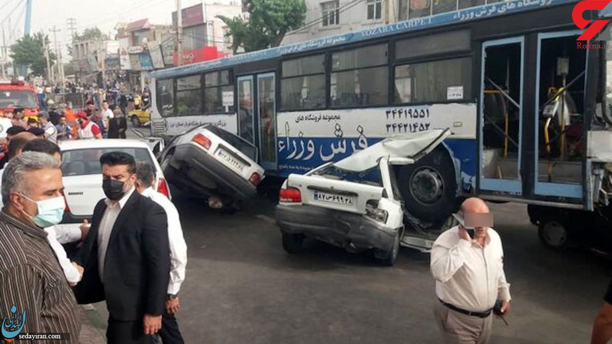 تصادف هولناک اتوبوس با 2 خودرو در جاده ساوه   شمار مصدومان اعلام شد