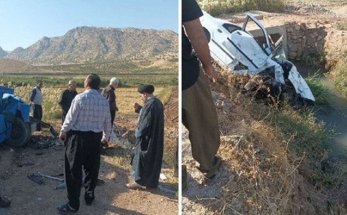 حادثه تصادف برای خودروی امام جمعه گیلانغرب (+عکس)