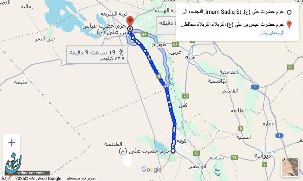 مشایه کجاست؟ مسیر پیاده‌روی نجف تا کربلا در اربعین